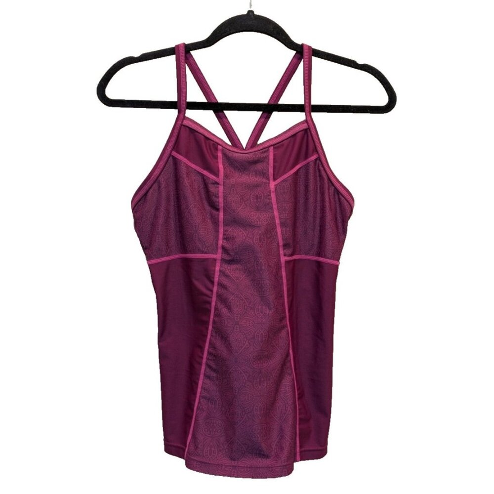 Athleta Dive In Tankini‎ Racerback Tank Activewear MT Fuchsia